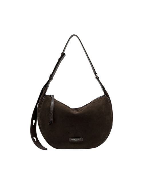 Borsa da donna in pelle nabuk, a spalla con il manico regolabile, colore espresso GIANNI CHIARINI | 11756NBKTKL2107